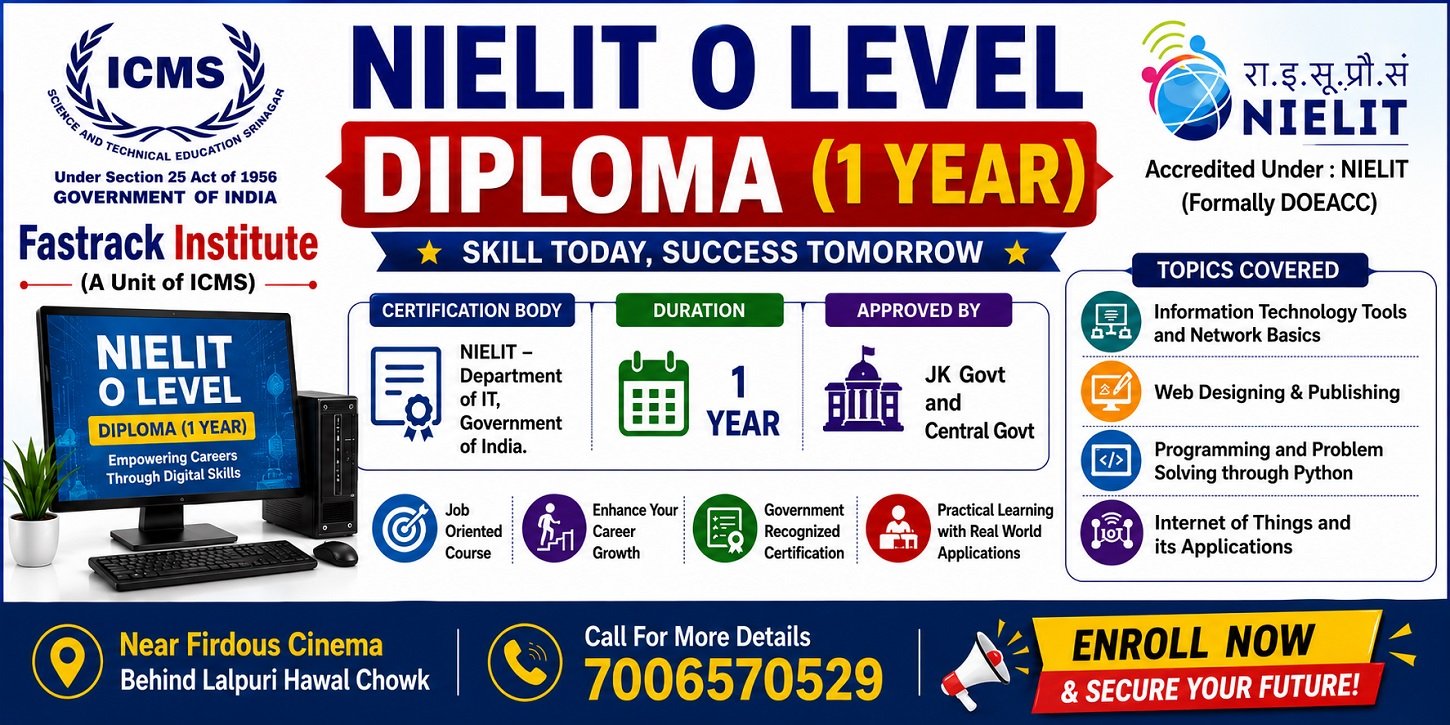 NIELIT O Level (Information Technology) (1Year)
